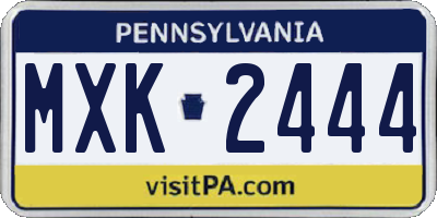 PA license plate MXK2444