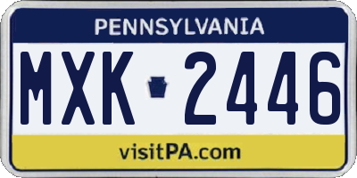PA license plate MXK2446