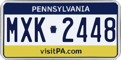 PA license plate MXK2448