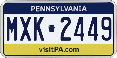 PA license plate MXK2449