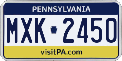PA license plate MXK2450