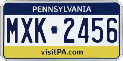 PA license plate MXK2456