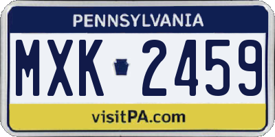 PA license plate MXK2459