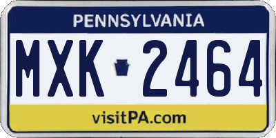 PA license plate MXK2464