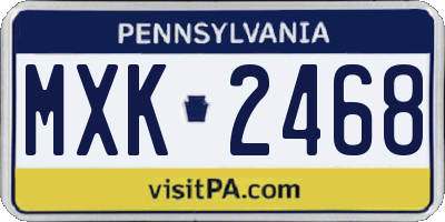 PA license plate MXK2468