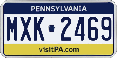 PA license plate MXK2469