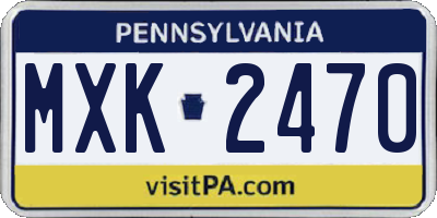 PA license plate MXK2470