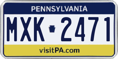 PA license plate MXK2471
