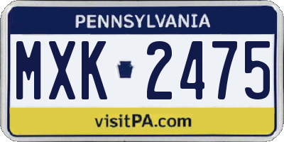 PA license plate MXK2475