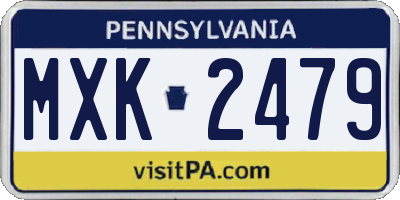 PA license plate MXK2479