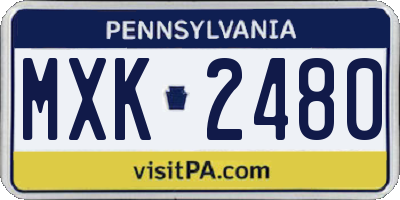 PA license plate MXK2480