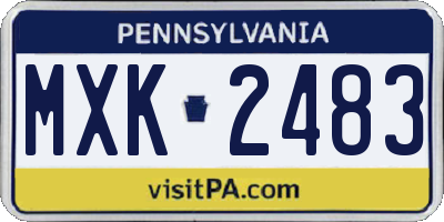 PA license plate MXK2483