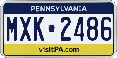 PA license plate MXK2486