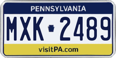 PA license plate MXK2489