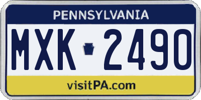 PA license plate MXK2490