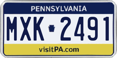 PA license plate MXK2491