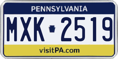 PA license plate MXK2519