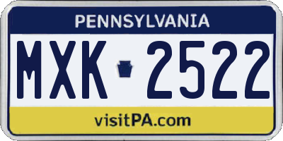 PA license plate MXK2522