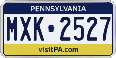 PA license plate MXK2527