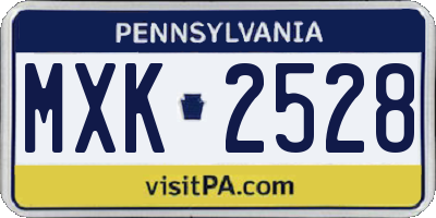 PA license plate MXK2528