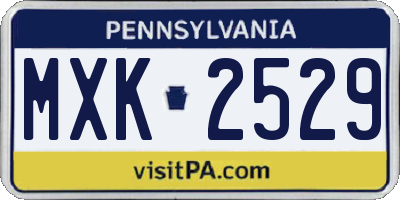 PA license plate MXK2529