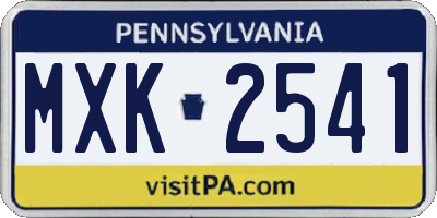 PA license plate MXK2541