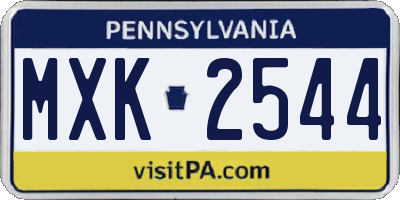 PA license plate MXK2544