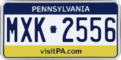 PA license plate MXK2556