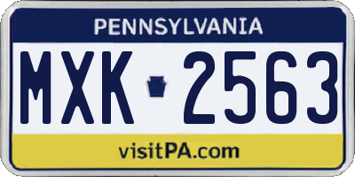 PA license plate MXK2563