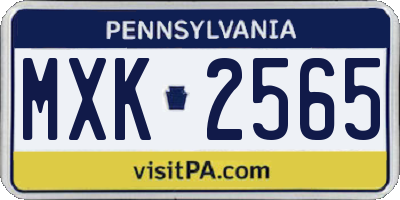PA license plate MXK2565