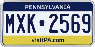 PA license plate MXK2569