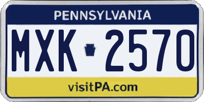 PA license plate MXK2570