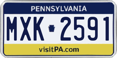 PA license plate MXK2591