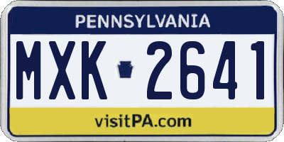 PA license plate MXK2641