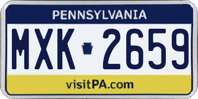 PA license plate MXK2659
