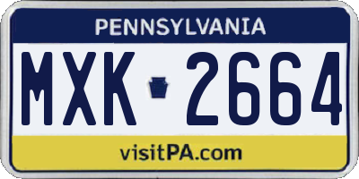 PA license plate MXK2664