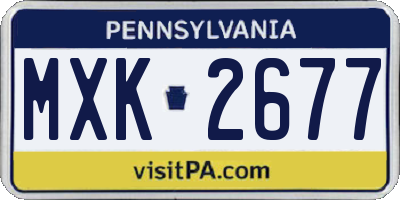PA license plate MXK2677