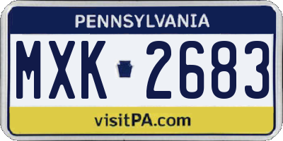 PA license plate MXK2683