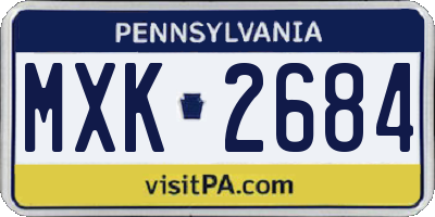 PA license plate MXK2684