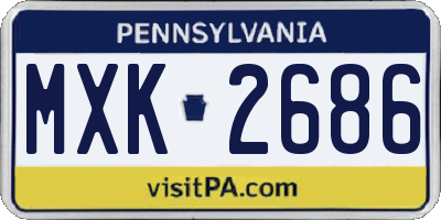 PA license plate MXK2686