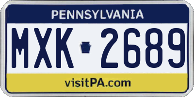 PA license plate MXK2689