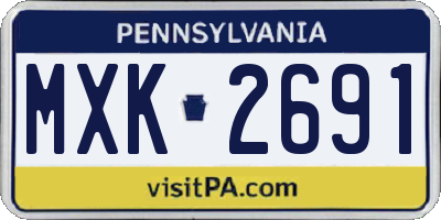 PA license plate MXK2691