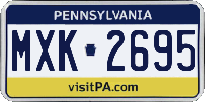 PA license plate MXK2695