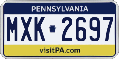 PA license plate MXK2697