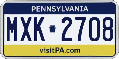 PA license plate MXK2708