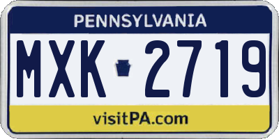 PA license plate MXK2719