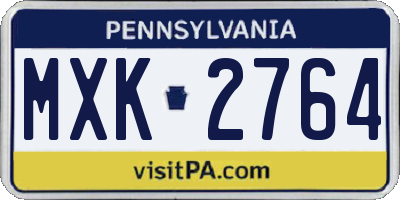 PA license plate MXK2764