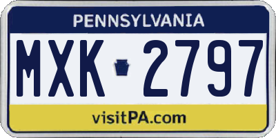 PA license plate MXK2797