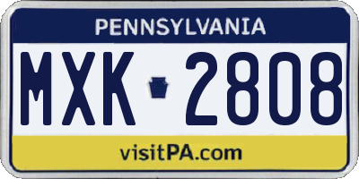 PA license plate MXK2808