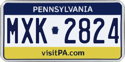 PA license plate MXK2824
